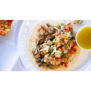 Order Carne Asada Taco food online from Aliberto Jr Fresh Mexican Food store, Riverside on bringmethat.com