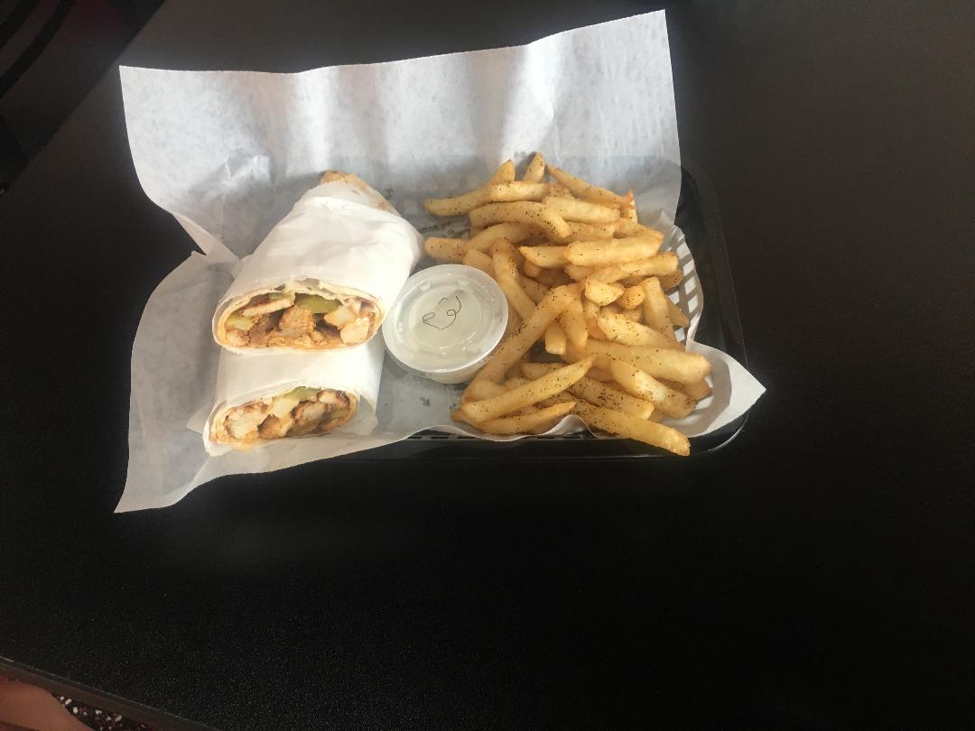 Order Chicken Shawarma Sandwich Combo food online from Flames Mediterranean & Grill store, Memphis on bringmethat.com