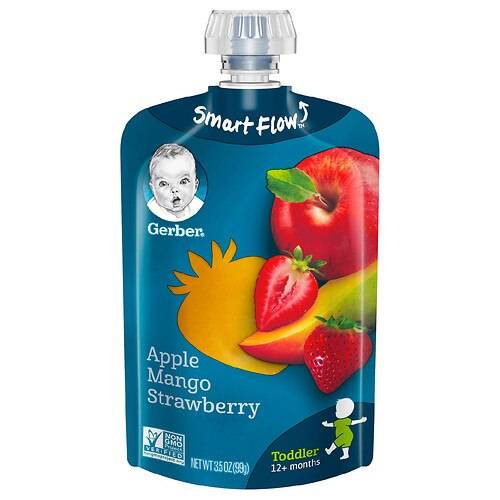 Order Gerber Natural for Toddler Baby Food Apple Mango Strawberry - 3.5 oz food online from Walgreens store, FAIRBANKS on bringmethat.com