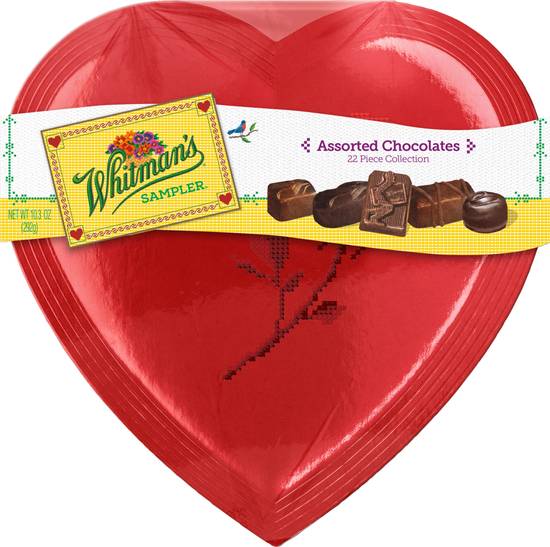Order Whitman's Assorted Chocolate Sampler Heart Box - 10.3 oz food online from Rite Aid store, Santa Maria on bringmethat.com