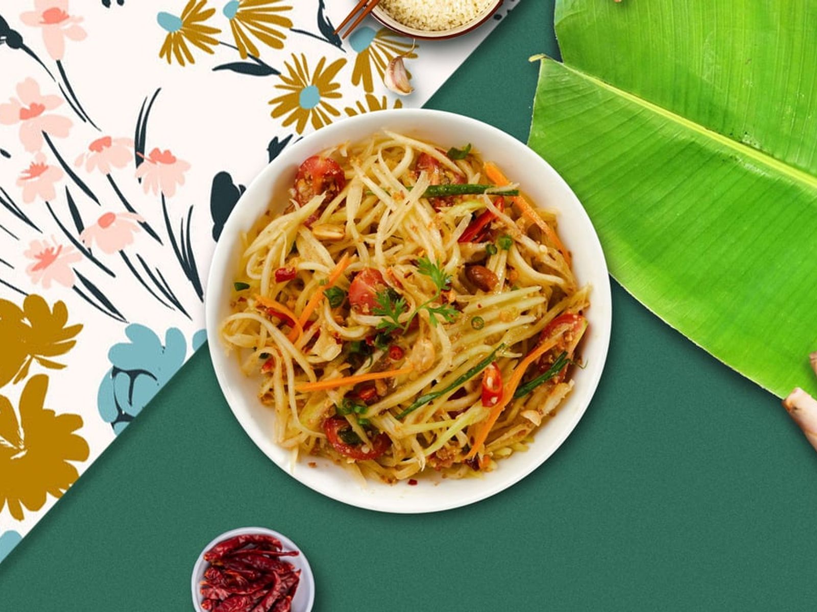Order Lao Papaya Salad food online from Spicy 9Thai store, Aurora on bringmethat.com