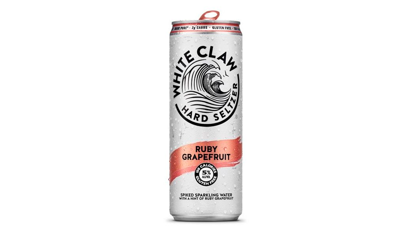 Order White Claw Hard Seltzer Ruby Grapefruit 19.2oz Can food online from Village Commons Liquor store, Camarillo on bringmethat.com