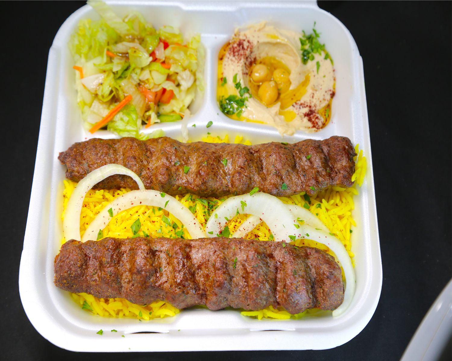 Order Kefta Kabob plate food online from Yaba’s Food & Middle Eastern Grill store, Chicago on bringmethat.com