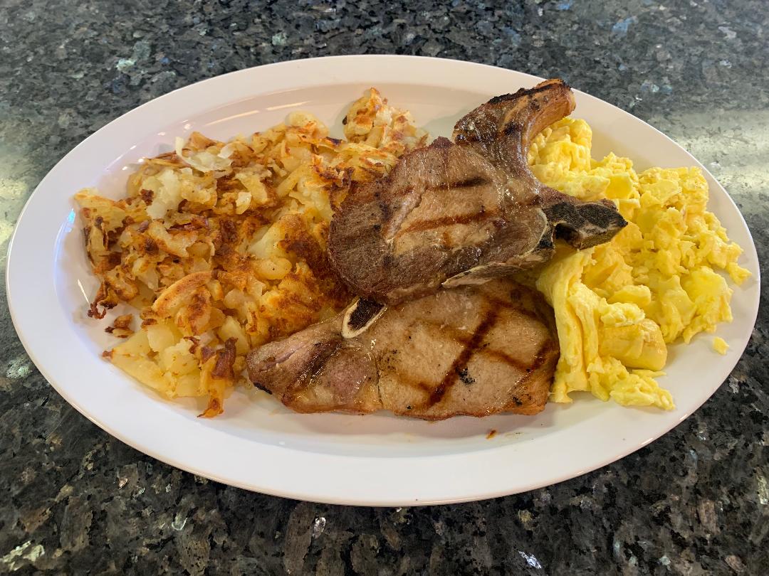 Order 2 Pieces Pork Chops Breakfast food online from Andy's #4 Burgers store, Indio on bringmethat.com