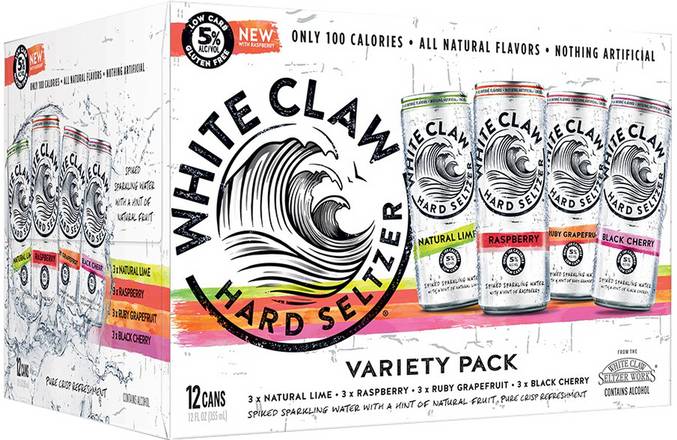Order White Claw Variety-12 Pack food online from Red Roof Market store, Lafollette on bringmethat.com