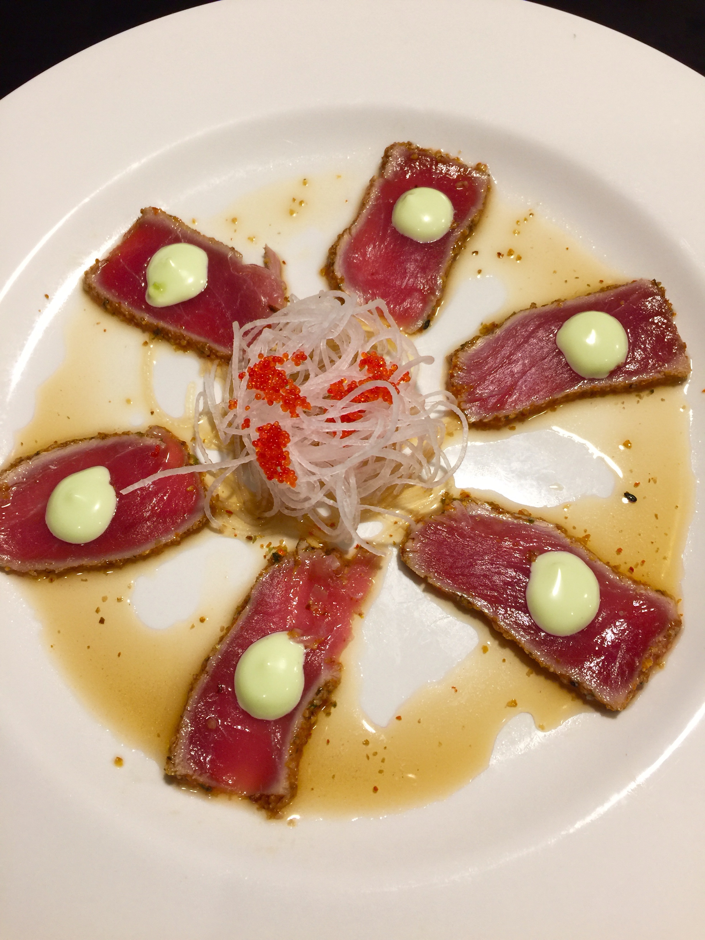 Order Pepper Tuna Tataki food online from Musashi Asian Cuisine store, Brooklyn on bringmethat.com