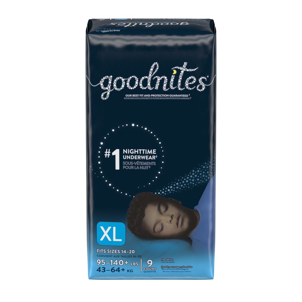Order Goodnites Boys' Nighttime Underwear, XL, 95-140 lb - 9 ct food online from Rite Aid store, SUFFOLK on bringmethat.com