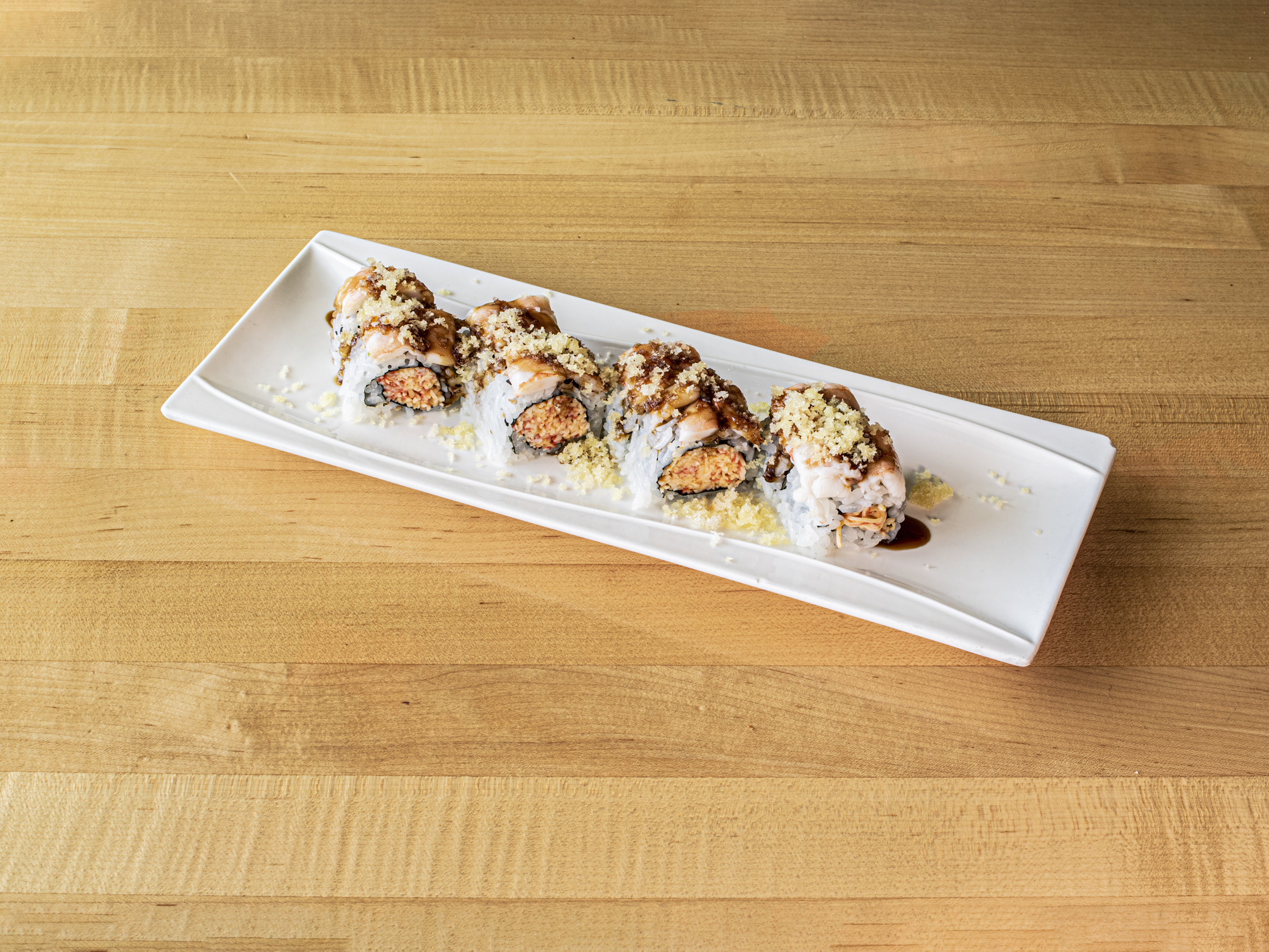 Order 19. Crunchy Shrimp Roll food online from Happy Sushi store, Lexington on bringmethat.com