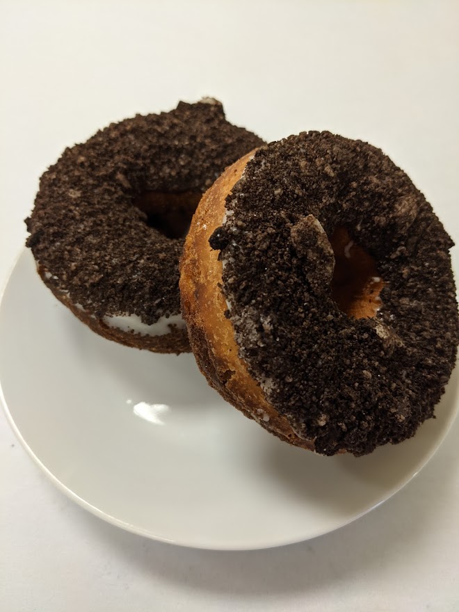 Order Cookies and Cream Donut food online from Morkes Chocolate store, Huntley on bringmethat.com