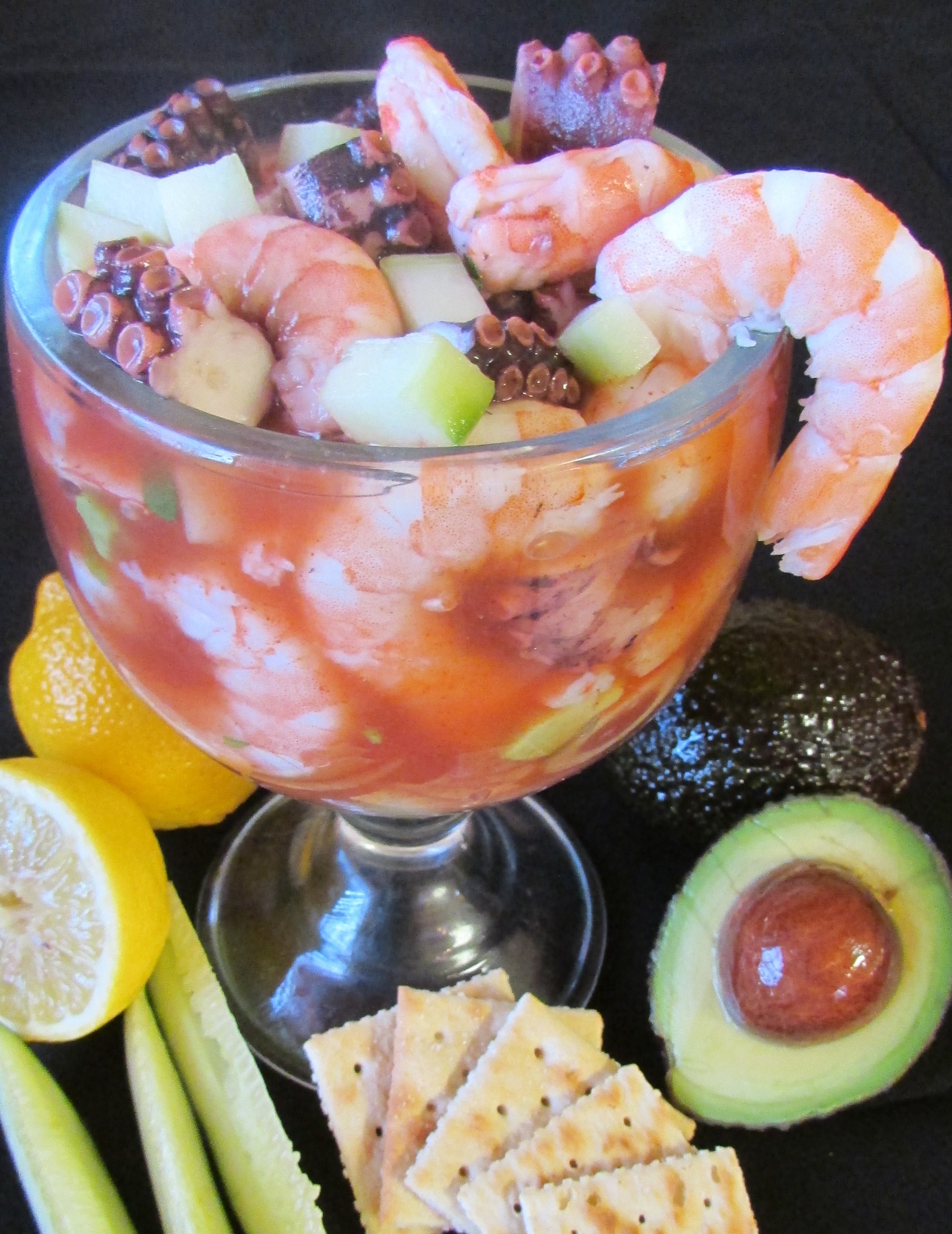 Order Campechana:  Shrimp & Octopus Cocktail food online from Tortillas Restaurant store, Cathedral City on bringmethat.com