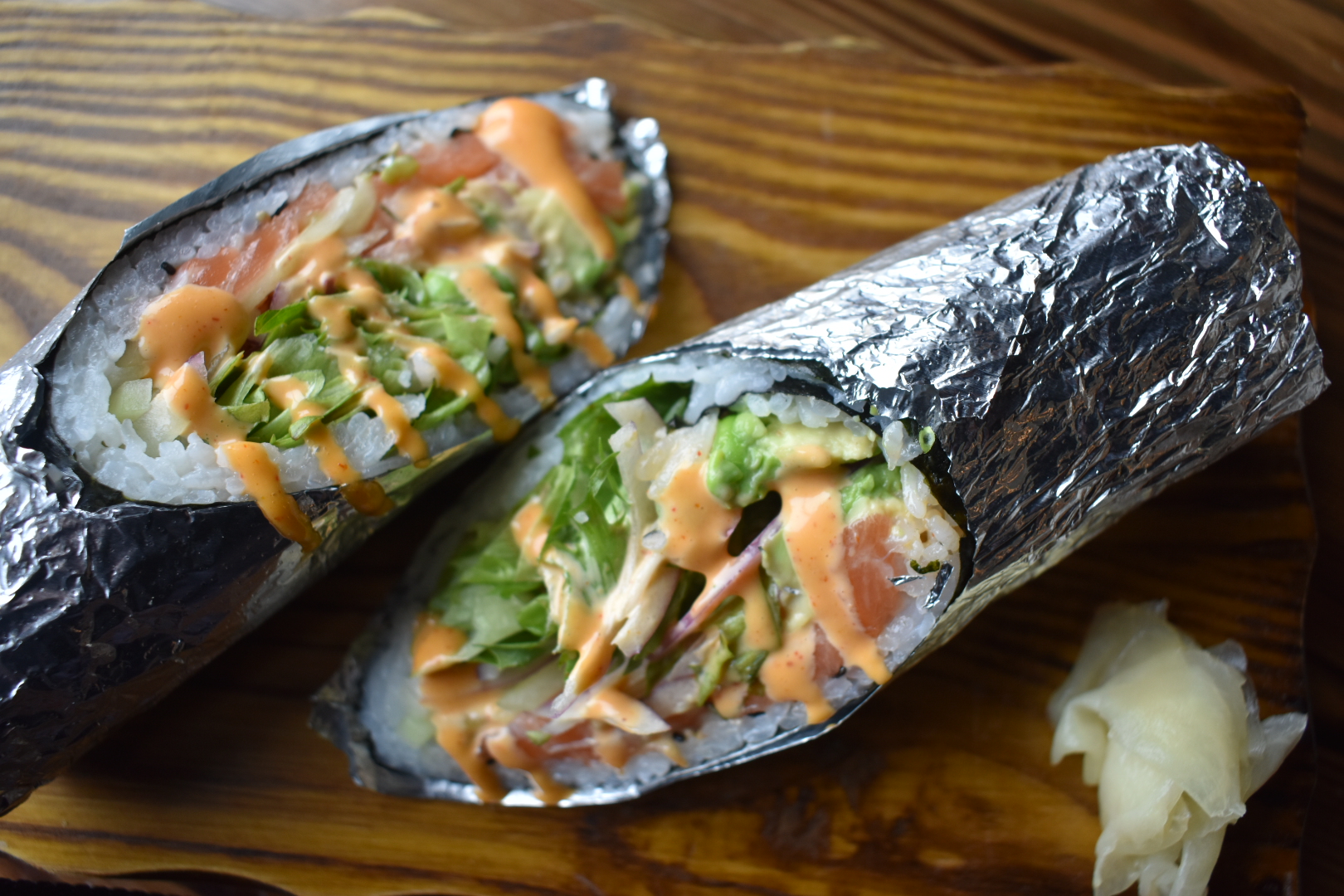 Order Salmon Sushi Burrito food online from Mad Sushi Station store, Madison on bringmethat.com