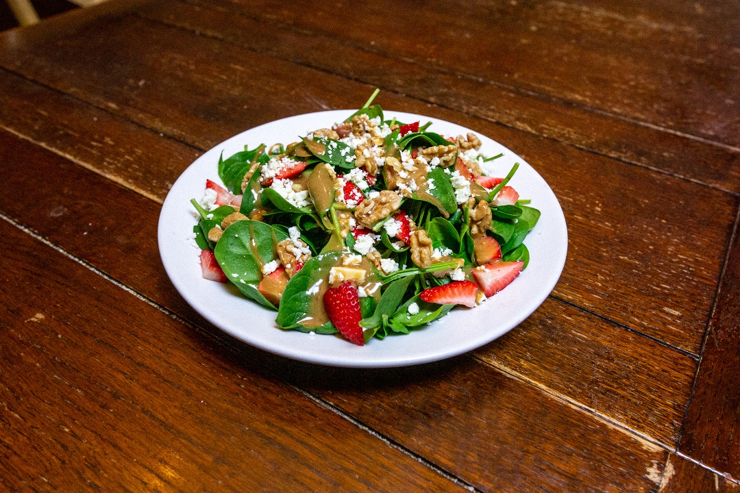 Order Strawberry Spinach Salad food online from Rhino Coffee Downtown store, Shreveport on bringmethat.com