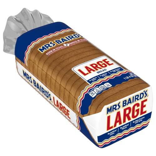 Order Mrs Baird's · Large White Bread (1 lb) food online from United Supermarkets store, Plainview on bringmethat.com