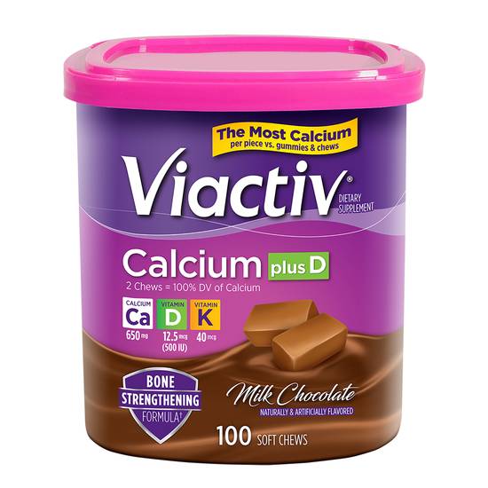 Order Viactiv Calcium Plus D Soft Chews Milk Chocolate (100 ct) food online from Rite Aid store, Palm Desert on bringmethat.com