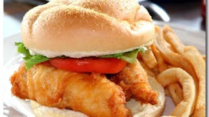 Order Fish Sandwich (550 cal) food online from Leo Coney Island store, Shelby Charter Township on bringmethat.com