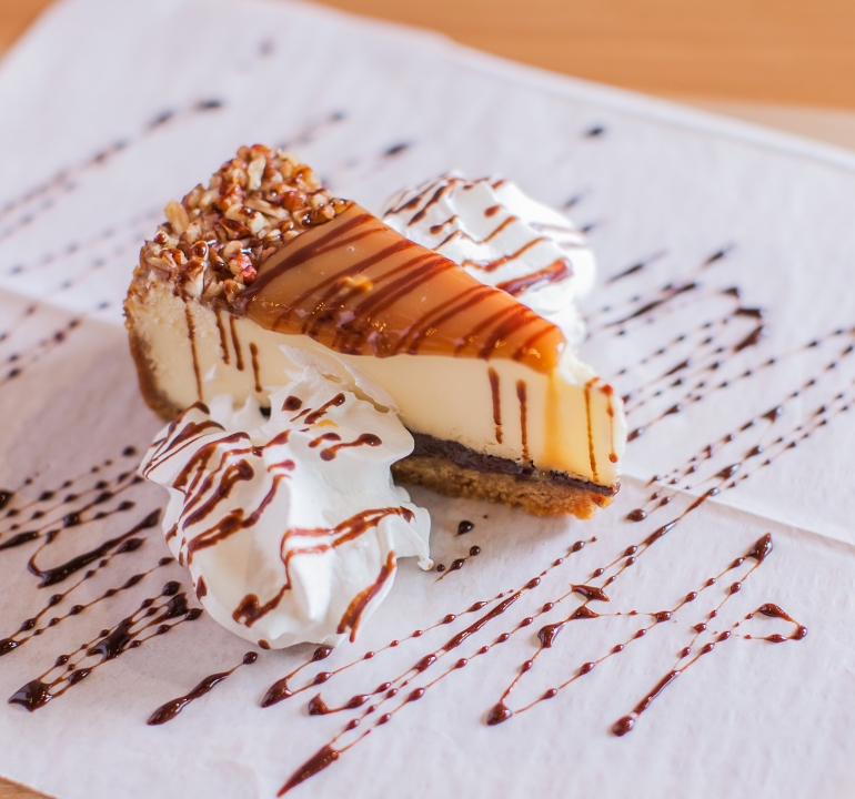 Order Turtle Cheesecake food online from Something Different Grill store, Lubbock on bringmethat.com