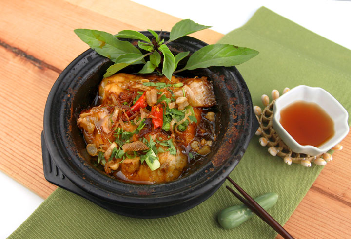 Order CP1. Braised Catfish in Claypot  food online from So Pho So Good store, San Francisco on bringmethat.com