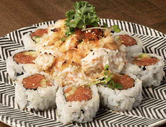Order Baked Crawfish Roll food online from Zeppin Sushi LLC store, Encino on bringmethat.com