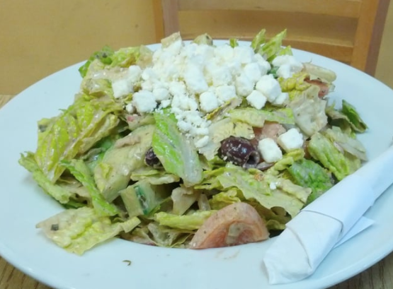 Order Greek Salad food online from Big Mouth Burgers store, San Francisco on bringmethat.com