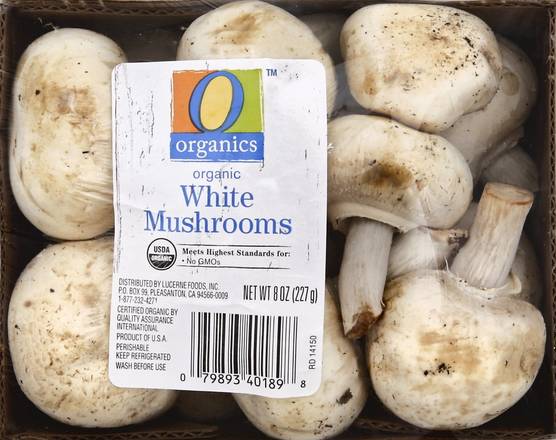 Order O Organics · Organic Mushrooms Whole White Prepacked (8 oz) food online from ACME Markets store, Middletown on bringmethat.com