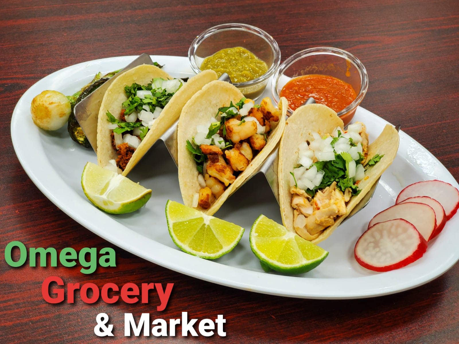 Order Pastor Tacos food online from Omega Grocery store, Baltimore on bringmethat.com