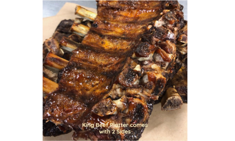 Order KING RACK BEEF RIBS PLATTER food online from Beach Bully Open Pit Bar B Que store, Virginia Beach on bringmethat.com