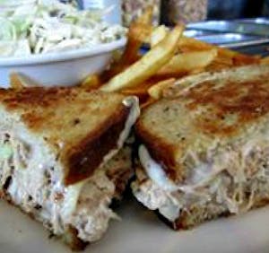 Order Tuna - Fresh Tomato - Jack Cheese Grilled Melt Sandwich food online from Cafe 50's (west la) store, Los Angeles on bringmethat.com