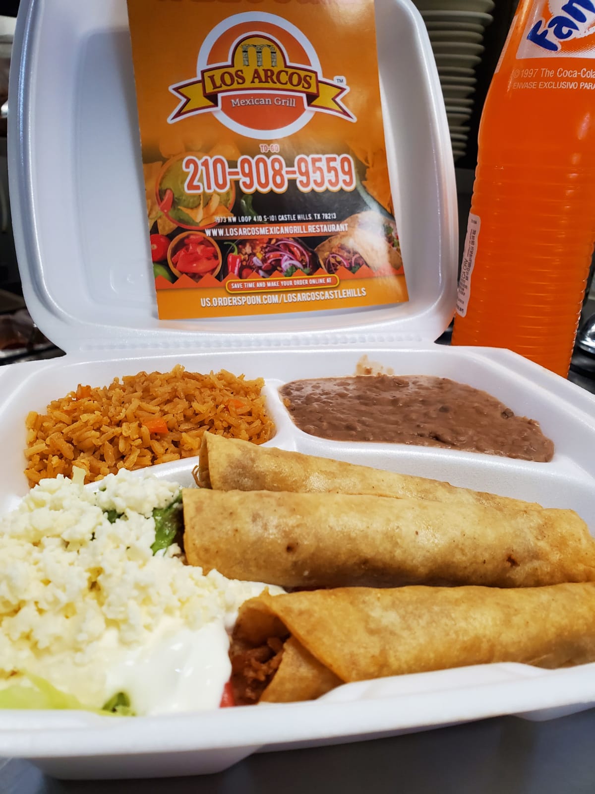 Order Flautas Chicken Only food online from Los Arcos Mexican Grill store, San Antonio on bringmethat.com