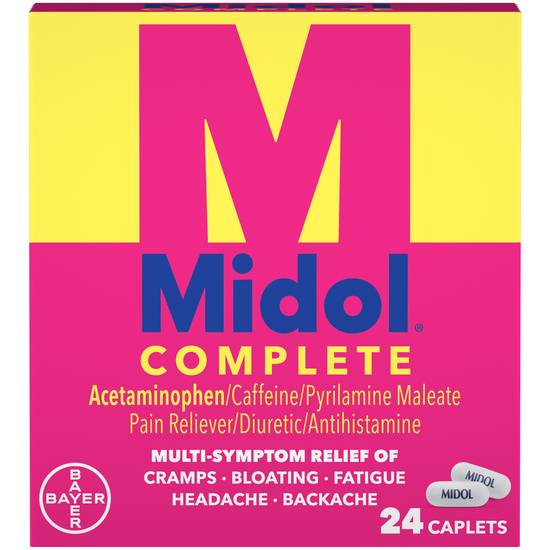 Order Midol Complete Menstrual Period Symptoms Relief Caplets (24 ct) food online from Rite Aid store, Cortland on bringmethat.com