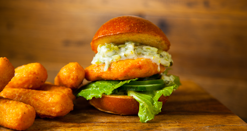 Order Alaskan Salmon Burger food online from The Burger Joint store, New York on bringmethat.com
