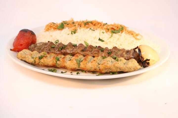 Order Mix Kebab Platter  food online from Spice And Fire Grill store, Morton Grove on bringmethat.com
