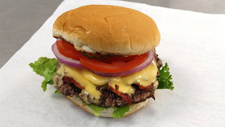 Order Bacon Cheeseburger food online from Burgers Near Me store, Crosby on bringmethat.com