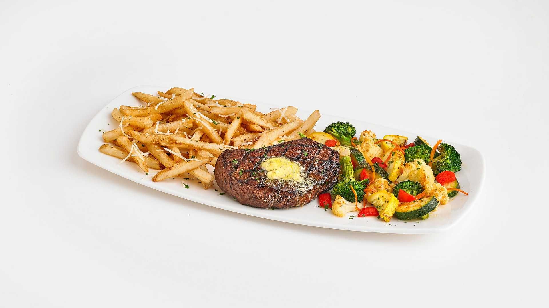 Order Steak Frites - Mains food online from Boston Restaurant & Sports Bar store, Citrus Heights on bringmethat.com