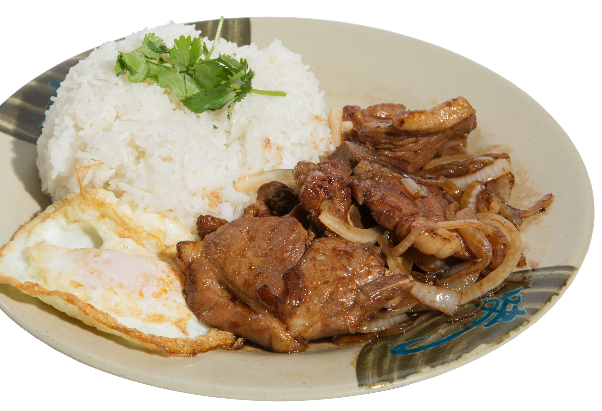 Order 82. Teriyaki Pork Chop with Rice food online from Kim Chuy Restaurant store, Los Angeles on bringmethat.com