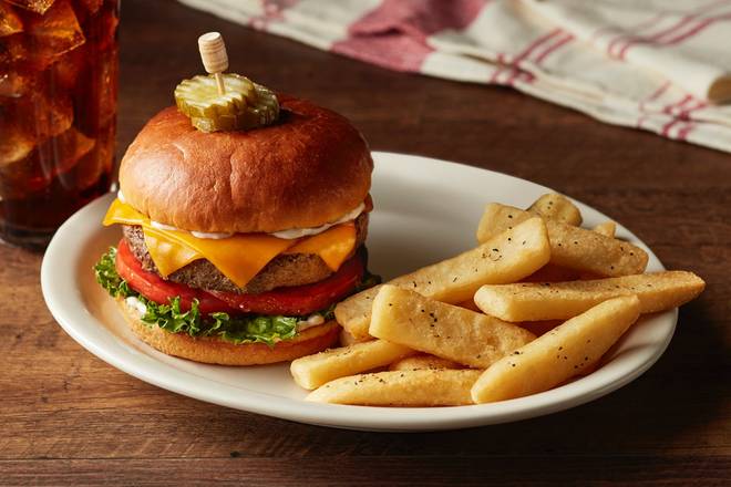 Order The Barrel Cheeseburger* food online from Cracker Barrel Old Country Store store, Copley on bringmethat.com