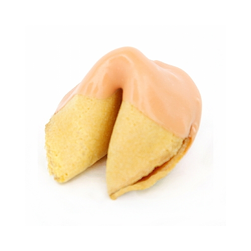 Order Light Orange Chocolate Covered Fortune Cookies food online from Fancy Fortune Cookies store, Indianapolis on bringmethat.com