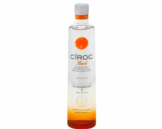 Order Ciroc Peach, 750mL vodka (35.0% ABV) food online from Van Ness Liquors store, San Francisco on bringmethat.com