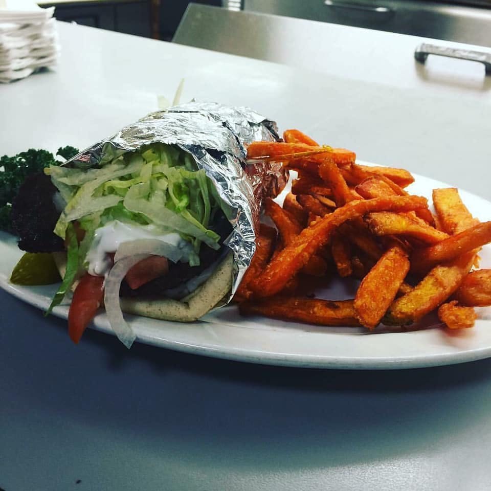 Order Gyro - Sandwiches & Wraps food online from Fat Cat Grill & Bar store, Norwich on bringmethat.com