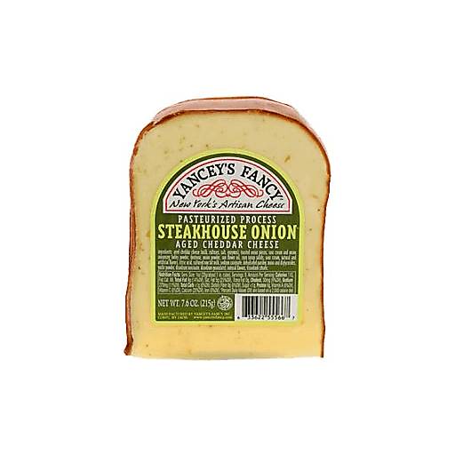 Order Yancey's Steakhouse Onion Cheddar 7.6oz food online from Everyday Needs by Gopuff store, Clovis on bringmethat.com