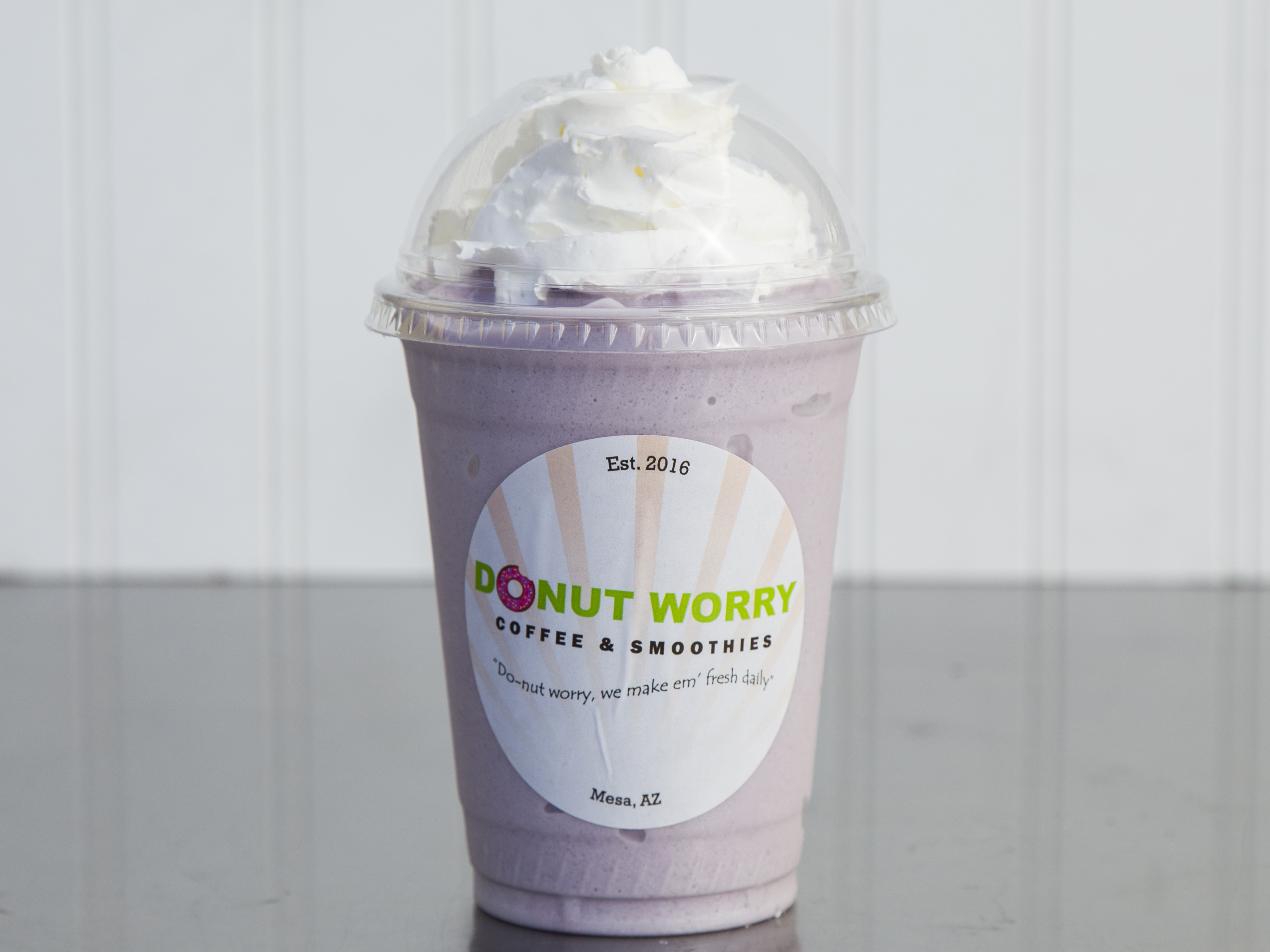Order 8. Taro Smoothie food online from Donut Worry Coffee & Smoothies store, Mesa on bringmethat.com