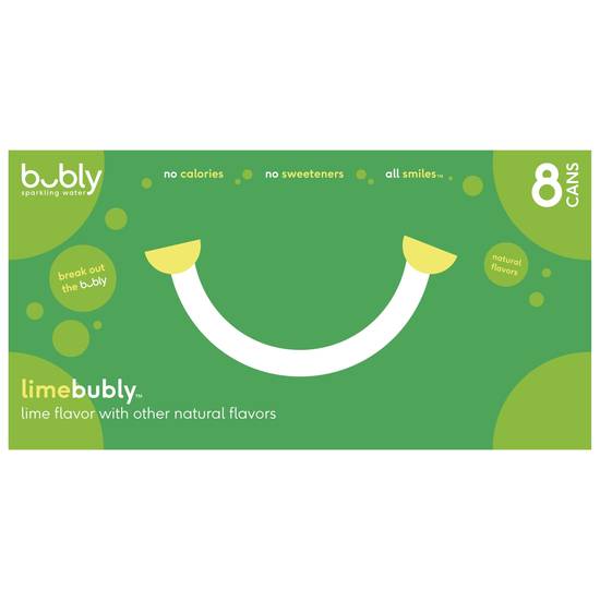 Order Bubly Sparkling Water Cans Lime (12 oz x 8 ct) food online from Rite Aid store, NEW BEDFORD on bringmethat.com