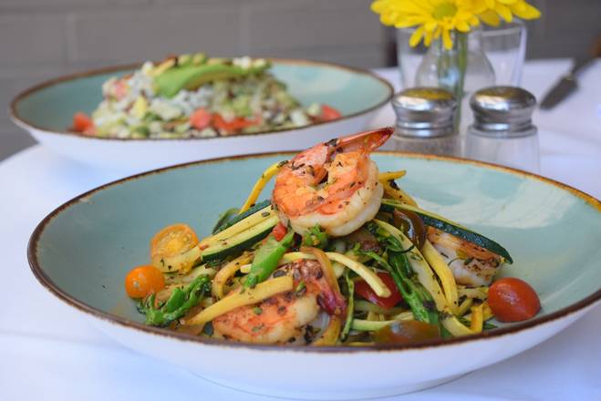 Order Zucchini Noodles Pasta with Shrimp food online from Porta Via store, Pacific Palisades on bringmethat.com