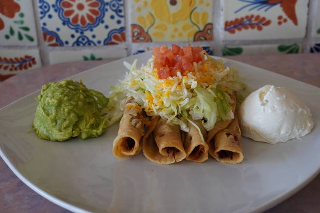 Order Chicken Taquitos (Four Pieces) food online from Mucho Taco store, Chandler on bringmethat.com