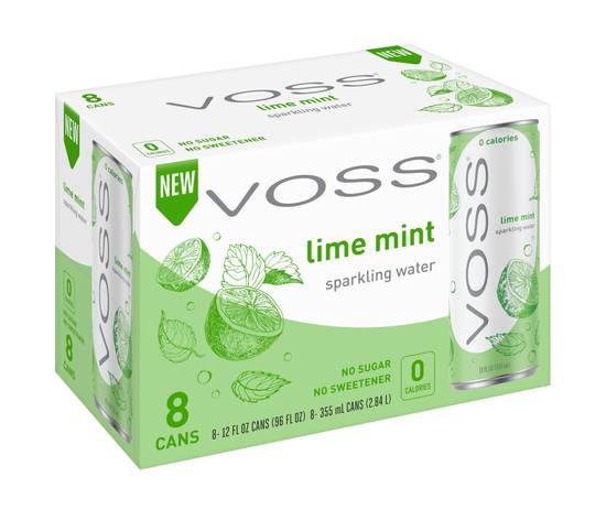 Order VOSS Lime Mint Sparkling Water, 12 fl oz, 8 Pack food online from CVS store, FOUNTAIN HILLS on bringmethat.com