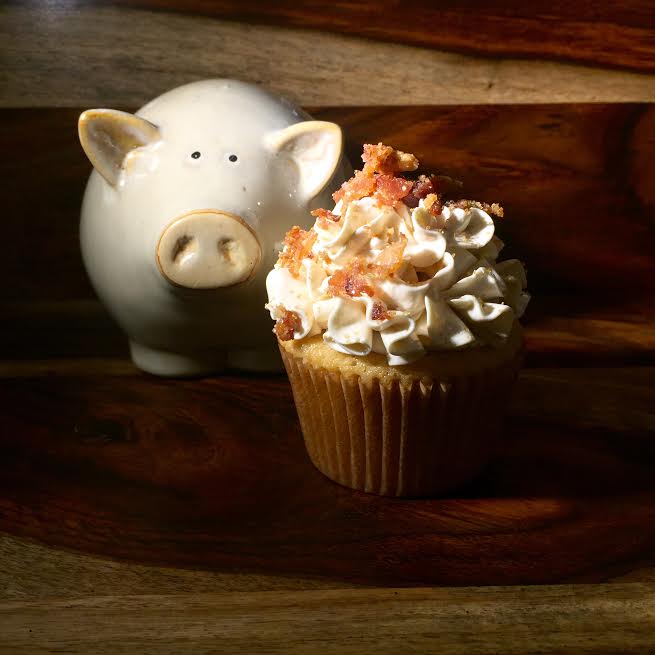 Order Pancakes n' Bacon Cupcake food online from The Yellow Leaf Cupcake Co store, Seattle on bringmethat.com