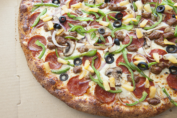 Order Deluxe Pizza food online from Canadian Pizza store, Long Beach on bringmethat.com