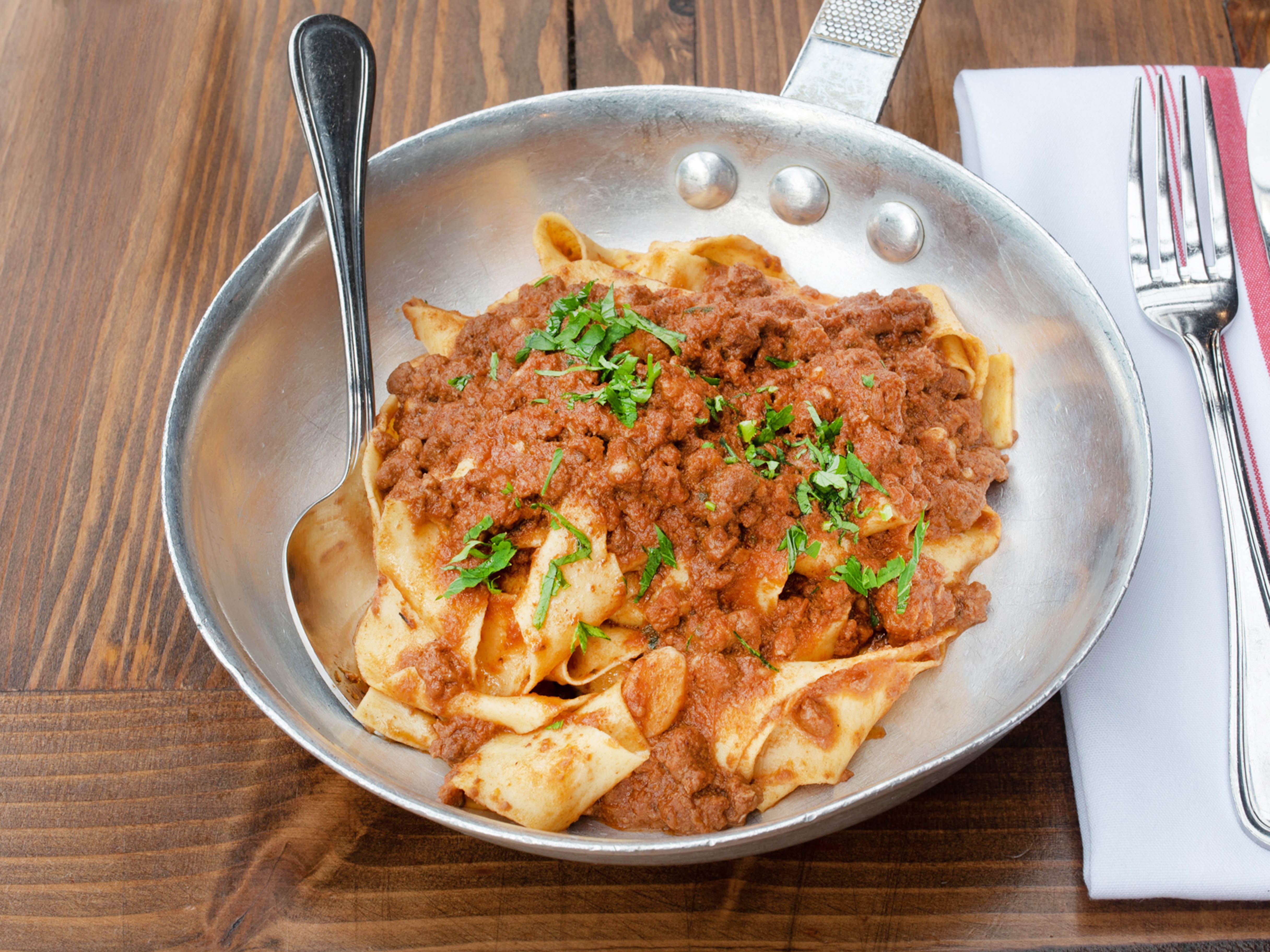 Order Pappardelle alla Bolognese food online from Vite Vinosteria store, Astoria on bringmethat.com