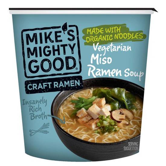 Order Mike's Mighty Good Vegetarian Miso Craft Ramen Cup 1.8oz food online from Everyday Needs by Gopuff store, Pittsburgh on bringmethat.com