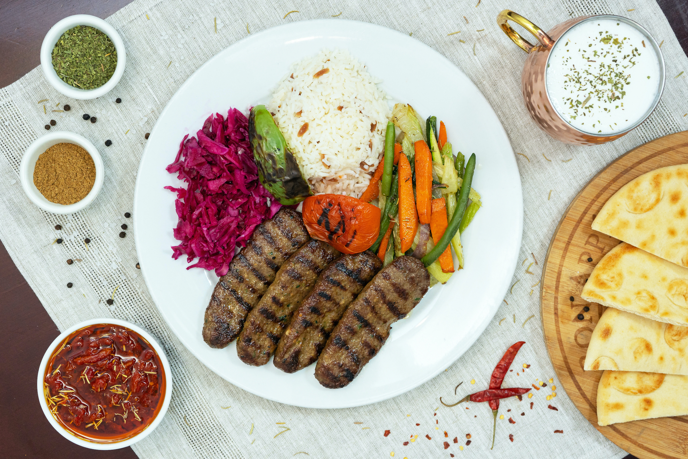 Order Köfte Kebab (Ground, 4 Patties) food online from Istanbul Grill store, Fountain Valley on bringmethat.com