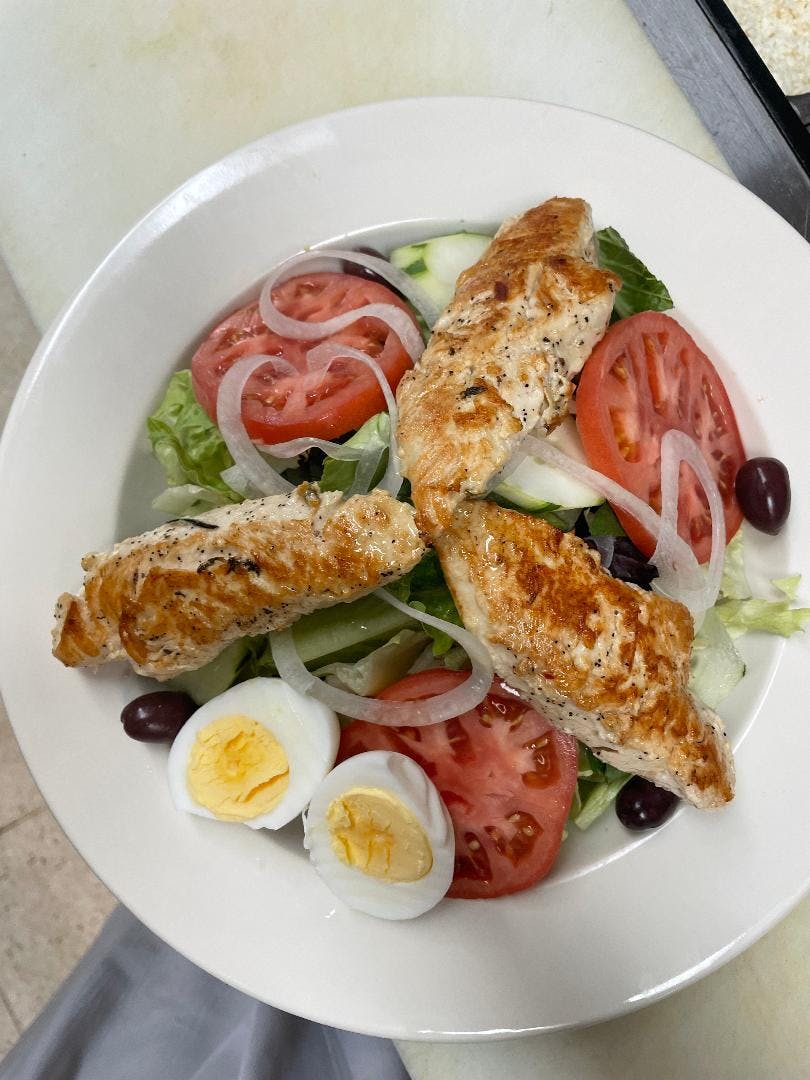 Order Grilled Chicken Salad - Salad food online from Pan Am Restaurant store, Fairfax on bringmethat.com
